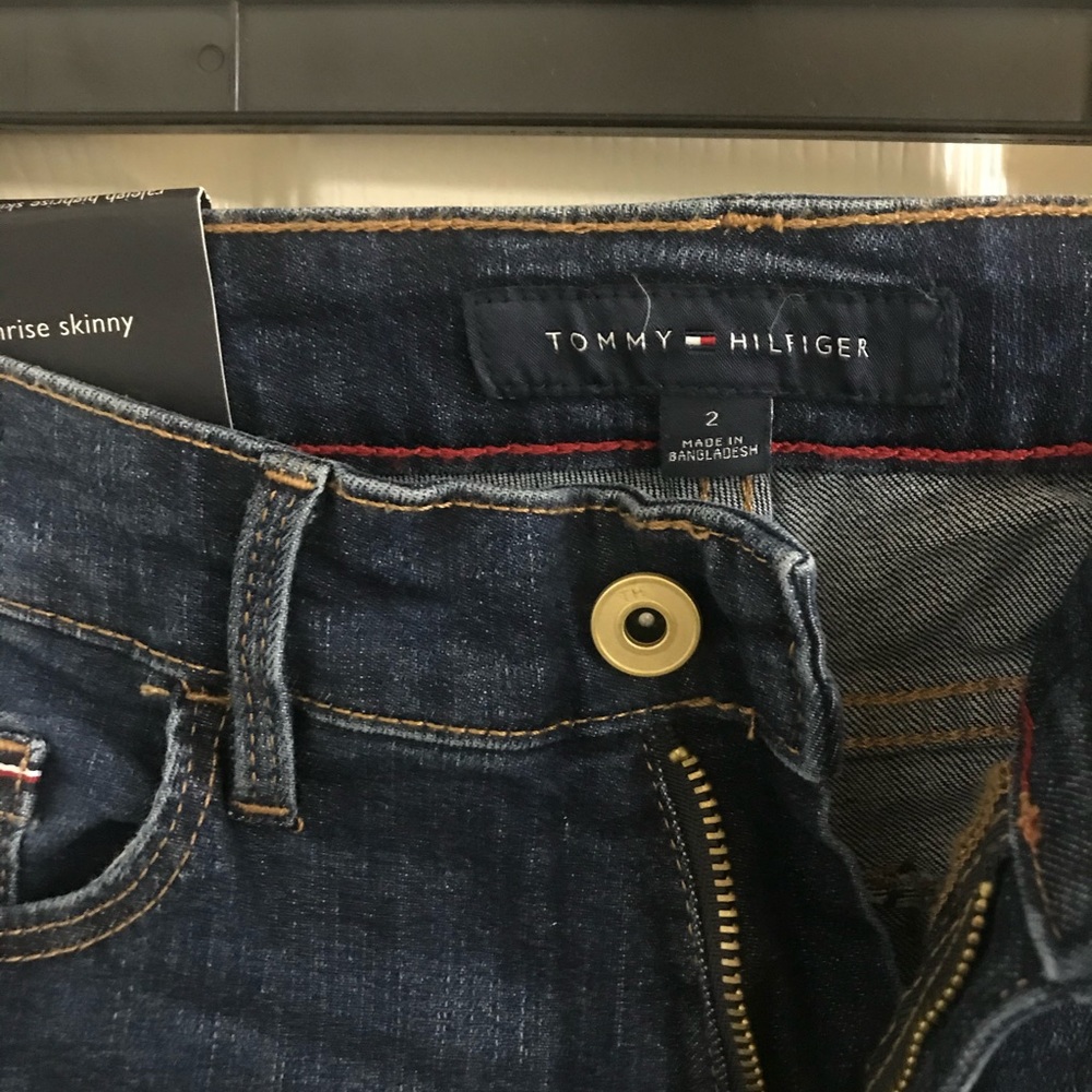 Tommy Hilfiger women raleigh high rise skinny blue jeans size 2 new - Picture 7 of 7